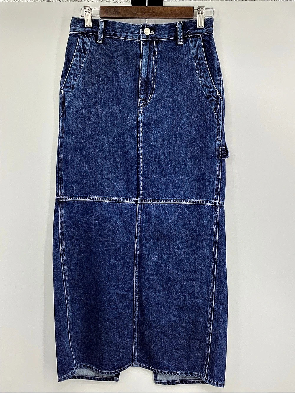 Madewell Denim Maxi Skirt Blue Waist 24 NWT